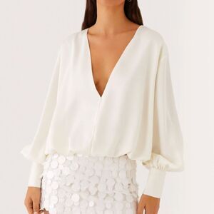 Peppermayo Exclusive - Baxter Balloon Sleeve Blouse - Off White